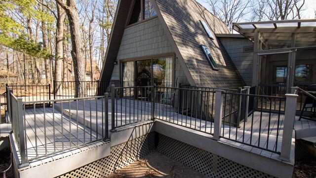 204629 Lake Dr, Rosholt, WI 54473 - view of wooden terrace