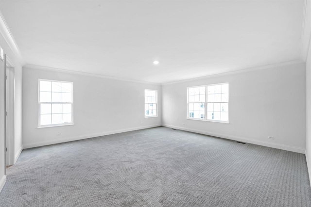 1251 Denmark Cir, Oregon, WI 53575 - empty room featuring visible vents, carpet, baseboards, and ornamental molding