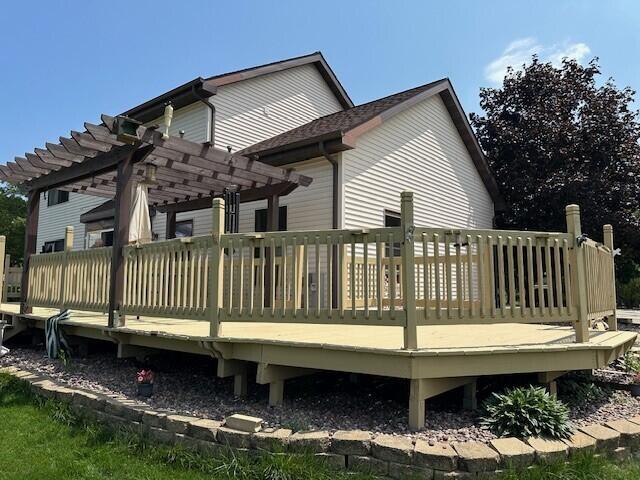 20530 84th Pl, Bristol, WI 53104 - rear view of house with a pergola and a deck