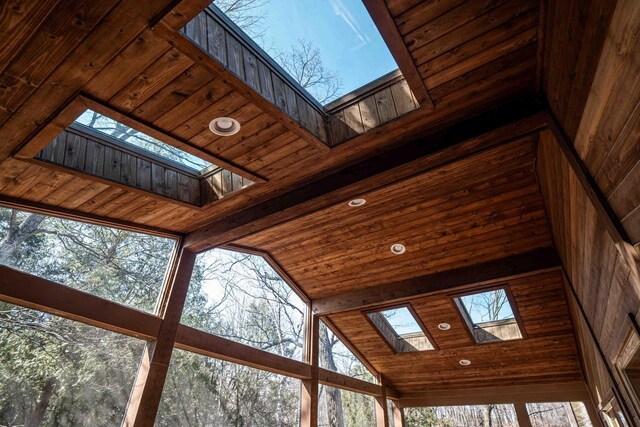 exterior details with a skylight