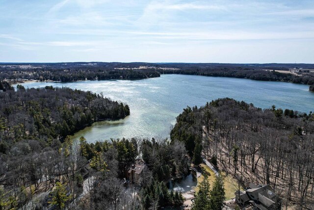 property view of water with a view of trees