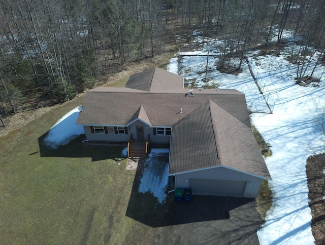 view of snowy aerial view