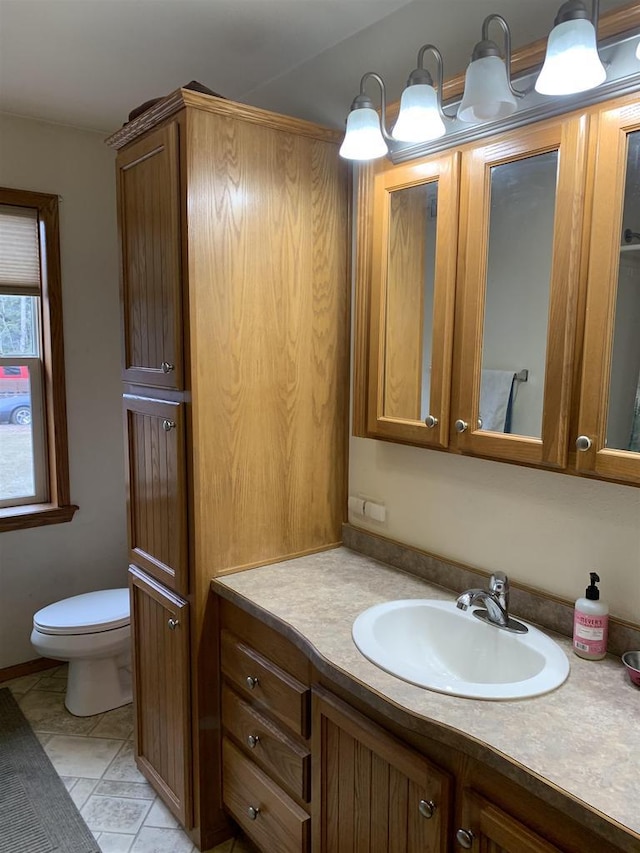 bathroom with toilet and vanity