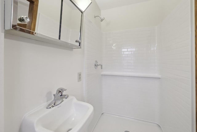 5607 Alben Ave, Mcfarland, WI 53558 - bathroom with a stall shower and a sink
