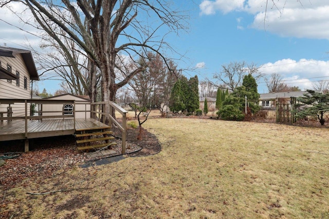 5607 Alben Ave, Mcfarland, WI 53558 - view of yard featuring a wooden deck