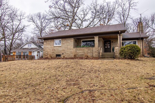 W9404 Porter Dr Unit W9408, Cambridge, WI 53523 - single story home featuring a chimney, a deck, and a shingled roof
