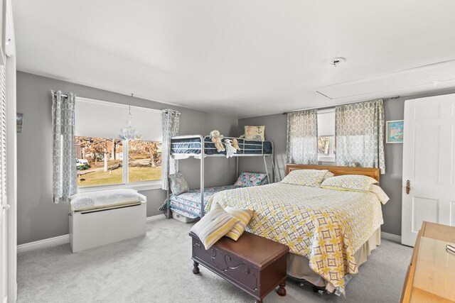 E13609 Idlewild Rd, Merrimac, WI 53561 - carpeted bedroom featuring baseboards and attic access