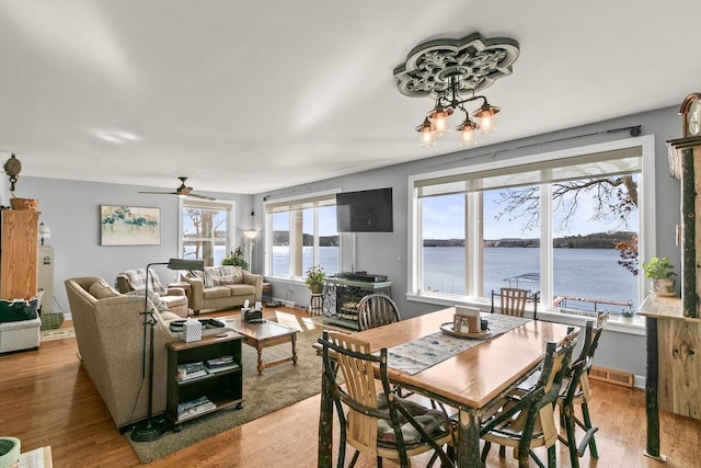 E13609 Idlewild Rd, Merrimac, WI 53561 - dining area featuring wood finished floors and a ceiling fan