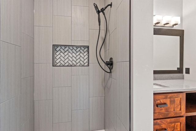 1644 Kingswood Trl, Nekoosa, WI 54457 - bathroom with a tile shower and vanity