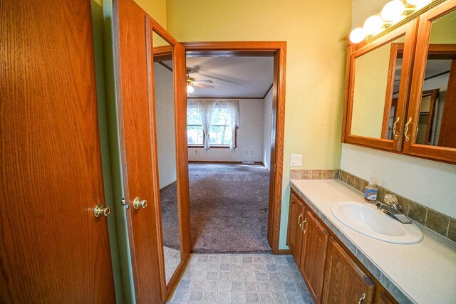 N7957 15th Ave, New Lisbon, WI 53950 - bathroom with vanity and a ceiling fan