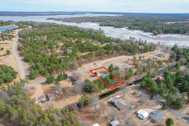 N7957 15th Ave, New Lisbon, WI 53950 - birds eye view of property with a wooded view and a water view