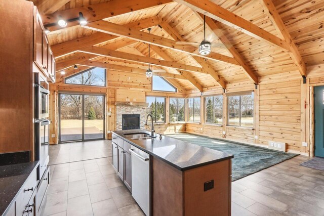 10728 Spring St, Mount Pleasant, WI 53177 - kitchen featuring dishwasher, open floor plan, a wealth of natural light, and a sink