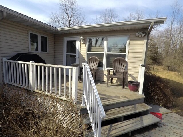 N2798 Little Green Rd, Markesan, WI 53946 - view of wooden terrace