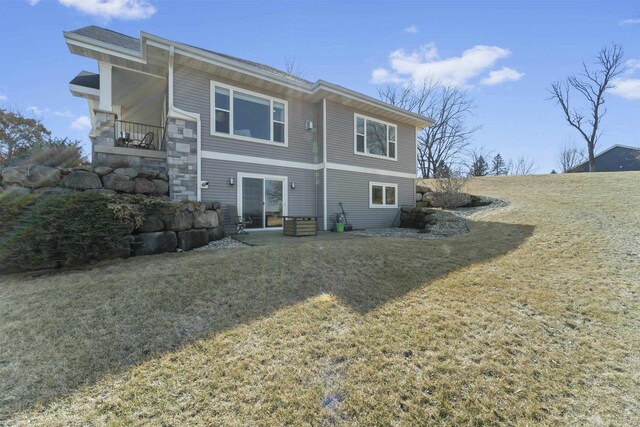 301 Church St, Barneveld, WI 53507 - rear view of house with a yard