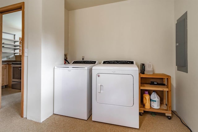 1735 W 19th Ave, Arkdale, WI 54613 - laundry room with laundry area, electric panel, and washing machine and dryer