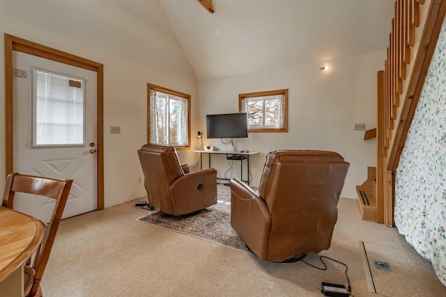 1735 W 19th Ave, Arkdale, WI 54613 - living room with vaulted ceiling and tile patterned floors