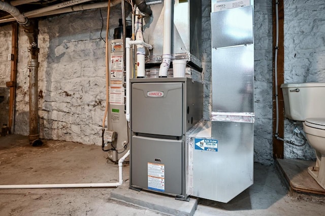 458 High Forest St, Winona, MN 55987 - utility room featuring heating unit and water heater