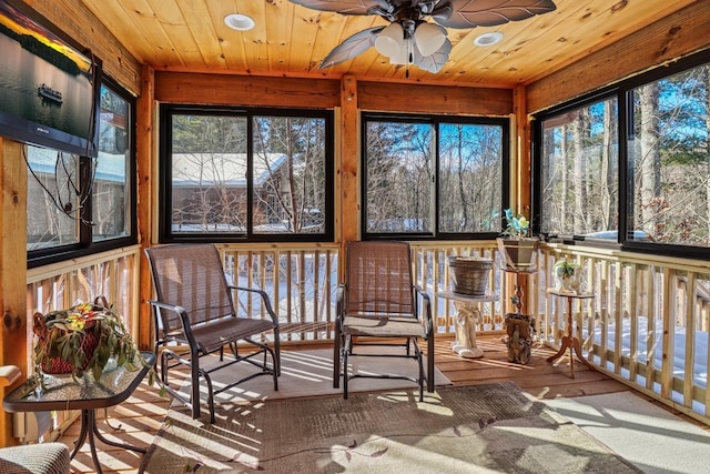 1055 Shishebogama Dr, Minocqua, WI 54548 - sunroom / solarium with ceiling fan and healthy amount of natural light