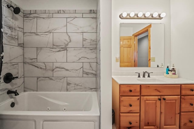 1055 Shishebogama Dr, Minocqua, WI 54548 - bathroom featuring vanity and a combined bath / shower with jetted tub