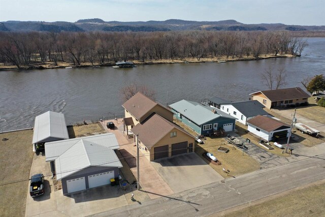 1300 Jack Oak Rd, Cassville, WI 53806 - bird's eye view with a residential view and a water and mountain view