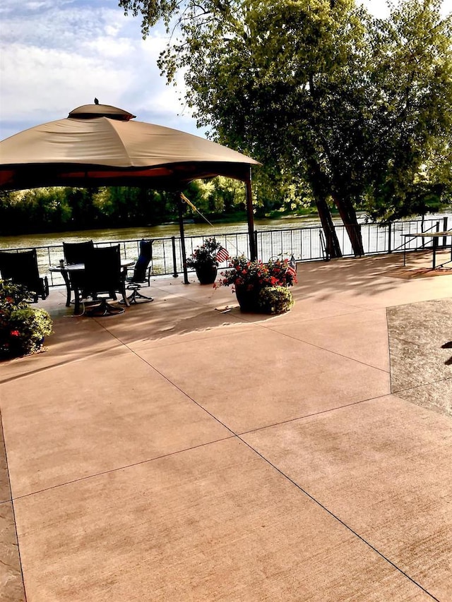 1300 Jack Oak Rd, Cassville, WI 53806 - view of patio / terrace featuring a water view and fence