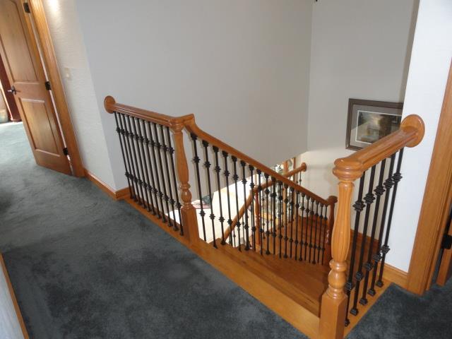 1300 Jack Oak Rd, Cassville, WI 53806 - staircase with carpet and baseboards