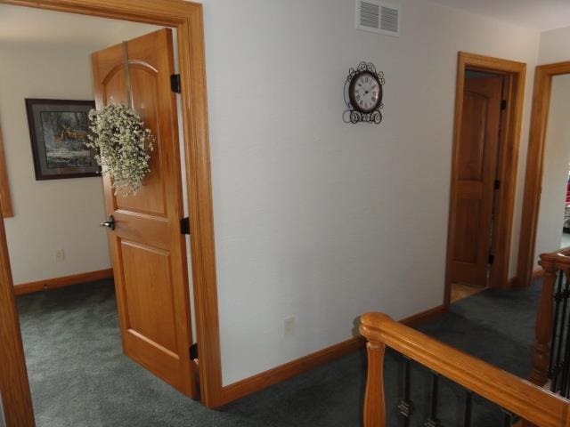 1300 Jack Oak Rd, Cassville, WI 53806 - hall featuring carpet flooring, baseboards, and visible vents