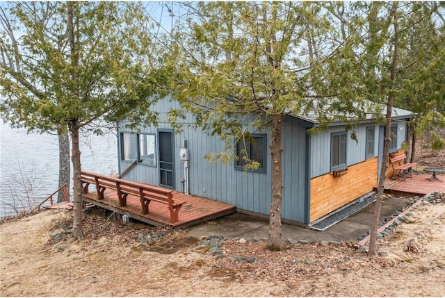 1741A S Deer Lake Cir, Saint Croix Falls, WI 54024 - exterior space with a deck with water view