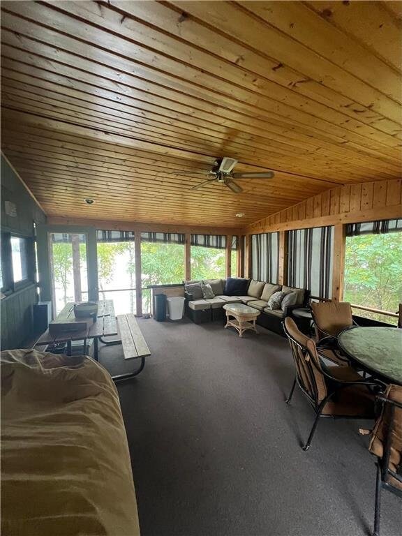 1741A S Deer Lake Cir, Saint Croix Falls, WI 54024 - sunroom with an outdoor living space and ceiling fan
