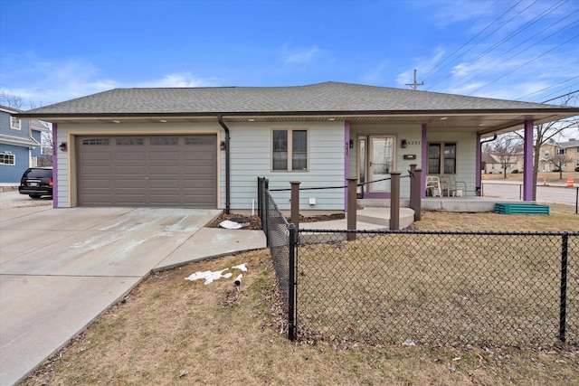 4229 W Howard Ave, Milwaukee, WI 53221 - ranch-style house featuring a fenced front yard, covered porch, and a shingled roof