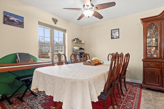 4229 W Howard Ave, Milwaukee, WI 53221 - dining space featuring baseboards and ceiling fan