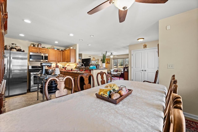 4229 W Howard Ave, Milwaukee, WI 53221 - dining area featuring recessed lighting and ceiling fan