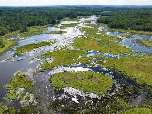 LOT45 Atlas Ln, Hayward, WI 54843 - aerial view of property and surrounding area with a heavily wooded area and a nearby body of water