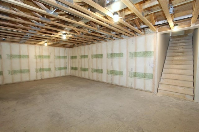 4607 933rd St, Elk Mound, WI 54739 - unfinished below grade area with stairway