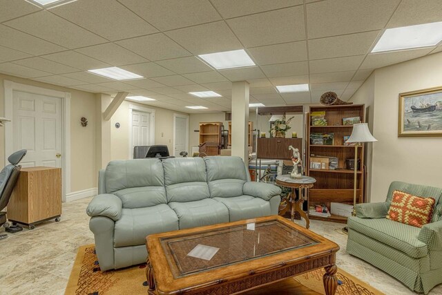 1222 11th St, Monroe, WI 53566 - living area featuring a paneled ceiling
