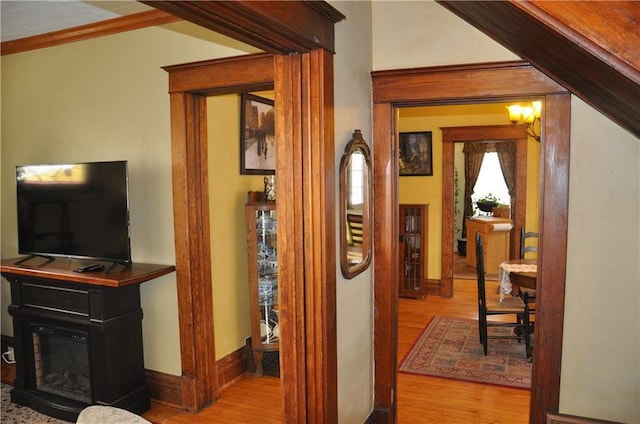 13600 8th St, Osseo, WI 54758 - corridor with baseboards and wood finished floors