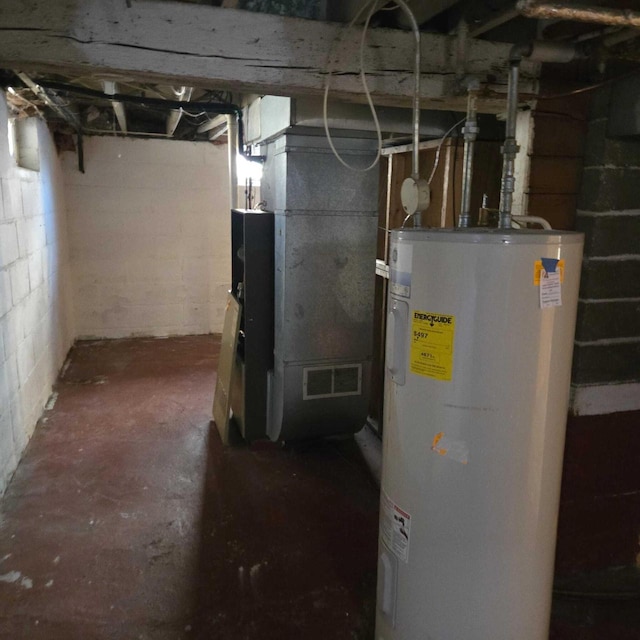 3731 S 56th St, Greenfield, WI 53220 - unfinished below grade area with visible vents and electric water heater