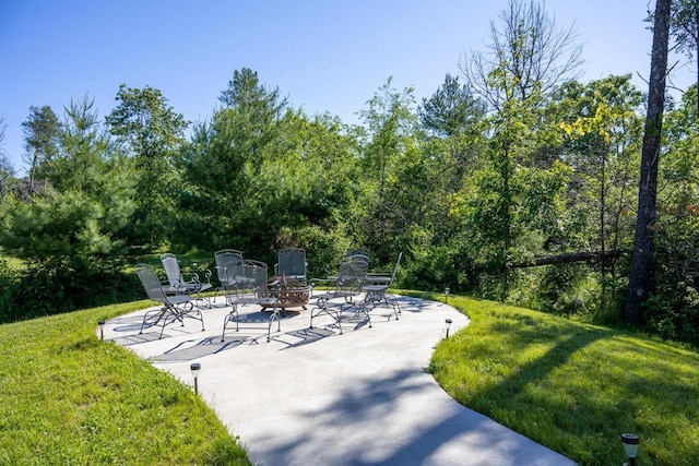 N9310 22nd Ave, Necedah, WI 54646 - view of patio featuring a fire pit