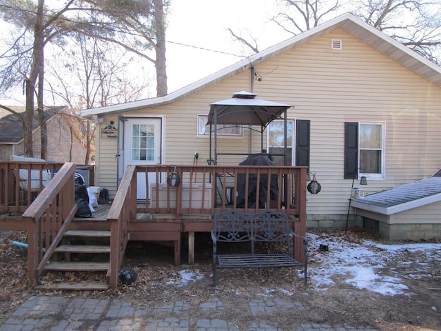 454 Center St, Adams, WI 53910 - back of house featuring a deck and a gazebo