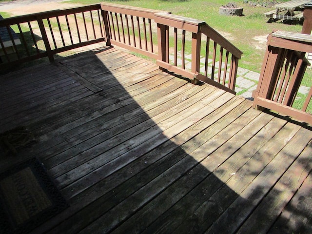 454 Center St, Adams, WI 53910 - wooden deck with a lawn