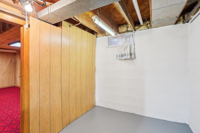 1301 Wyldhaven Ave, Monona, WI 53716 - unfinished basement with wooden walls