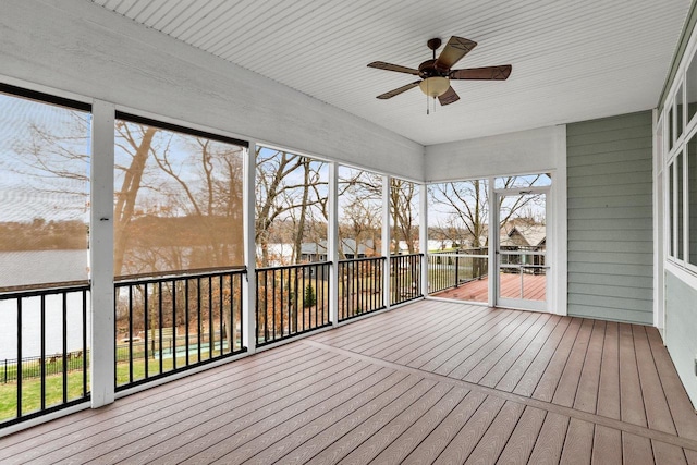 E12275 Timber Ridge Trl, Prairie Du Sac, WI 53578 - wooden terrace with a ceiling fan