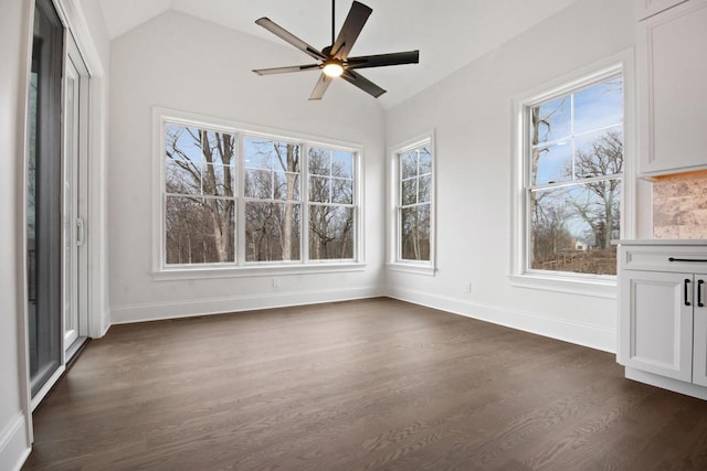 N2692 Forest Dr, Lake Geneva, WI 53147 - unfurnished sunroom featuring lofted ceiling