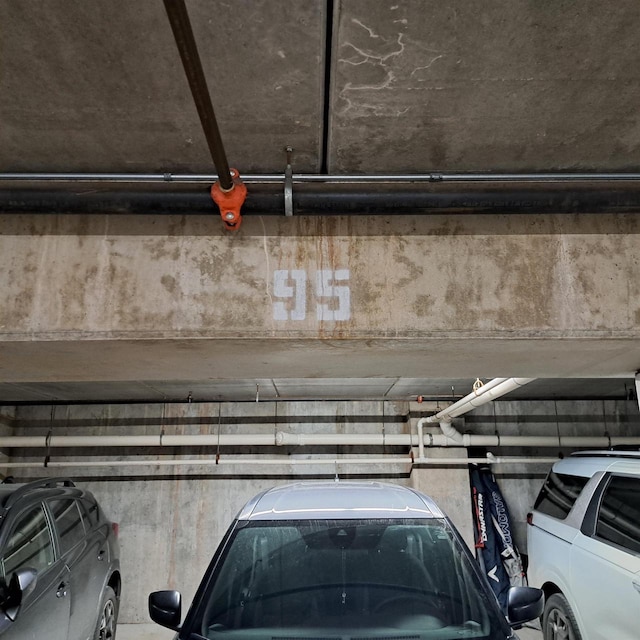 parking deck with independent washer and dryer