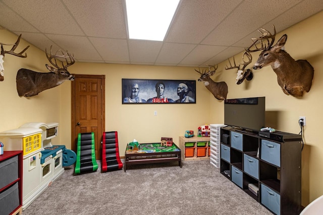 N1179 County Road O, Stoddard, WI 54658 - playroom featuring a drop ceiling and carpet floors