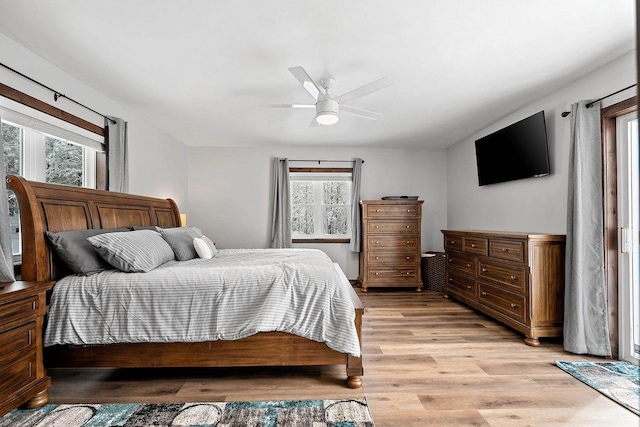 W11490 Boat Landing 7 Rd, Athelstane, WI 54104 - bedroom featuring light wood finished floors and ceiling fan