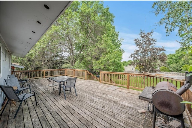 806 Oak Ridge Dr, Osceola, WI 54020 - deck with outdoor dining space