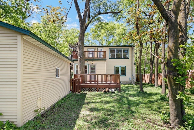 725 Eugenia Ave, Madison, WI 53705 - rear view of property with a deck and a balcony