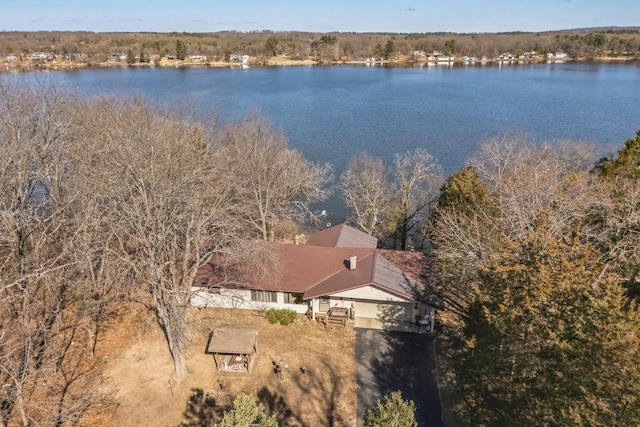W3736 Oak St, Montello, WI 53949 - drone / aerial view with a water view and a forest view