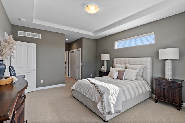 W214N4987 Casey Ct, Menomonee Falls, WI 53051 - carpeted bedroom featuring a raised ceiling and a closet